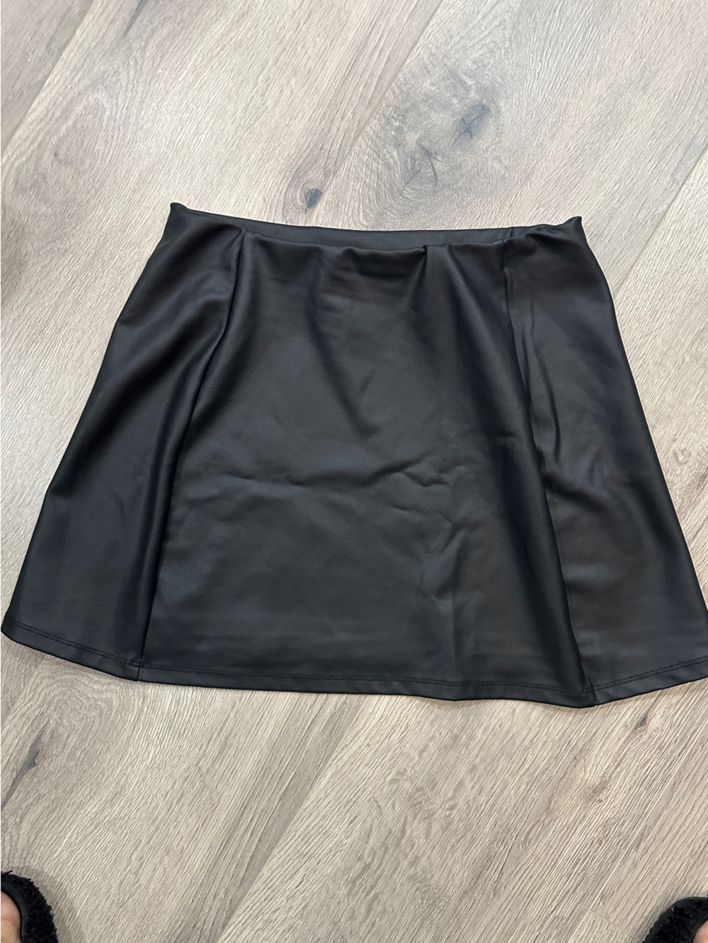 H&M Black Faux Leather Mini Skirt